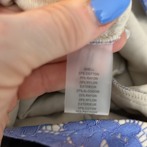 Vince Camuto Dress Off Shoulder Lace Periwinkle Blue Size 6 Pencil Skirt - Picture 12 of 16